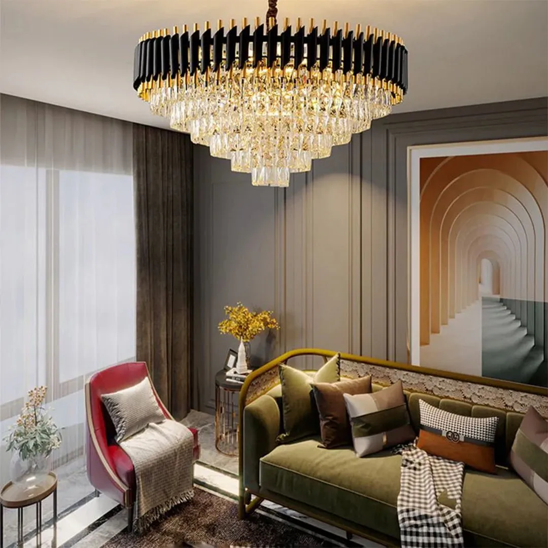 Cleofe Modern Round K9 Crystal Chandelier