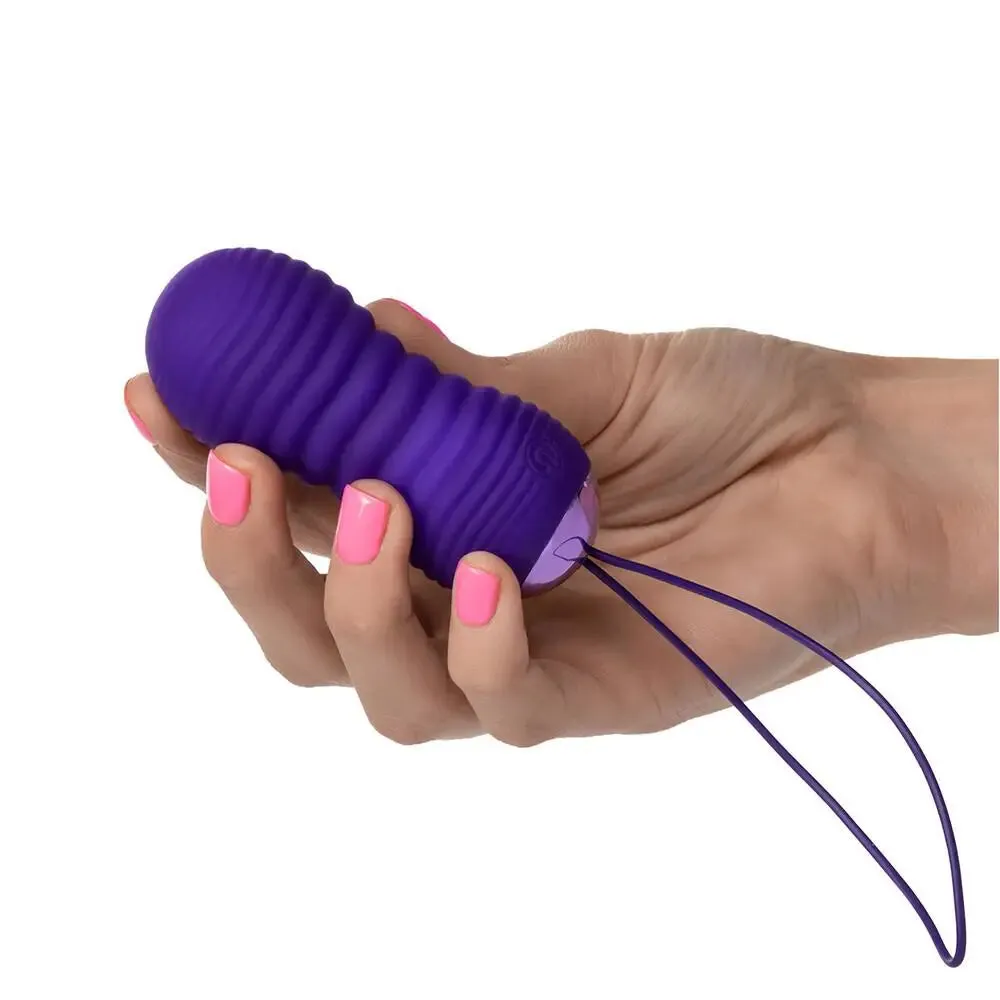 Colt Silicone Purple Rechargeable Ribbed Bullet Vibrator with Remote