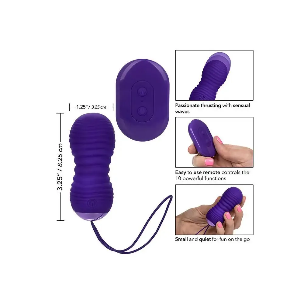 Colt Silicone Purple Rechargeable Ribbed Bullet Vibrator with Remote