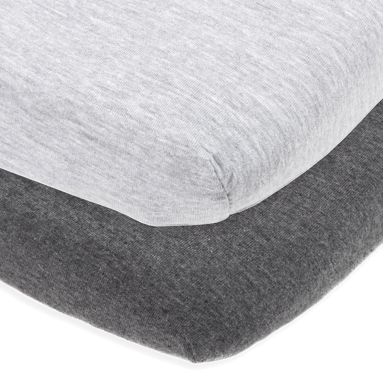 Cotton Jersey Cradle / Co Sleeper Fitted Sheets, 2 Pack – Heather Grey