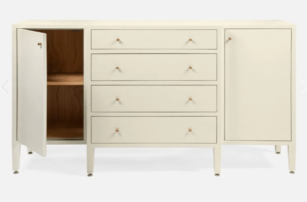 Crane Beach Raffia Deep Drawer Buffet - Ivory, Two Sizes