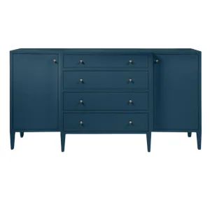 Crane Beach Raffia Deep Drawer Buffet - Navy Blue. Two Sizes