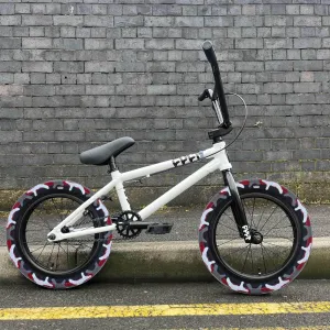 Cult 2025 Juvenile 16 Inch Bike White with Red Camo Vans Tyres