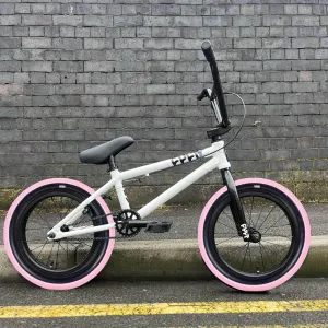Cult 2025 Juvenile 16 Inch Bike White with Rose Pink Vans Tyres