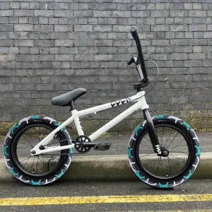 Cult 2025 Juvenile 16 Inch Bike White with Teal Camo Vans Tyres