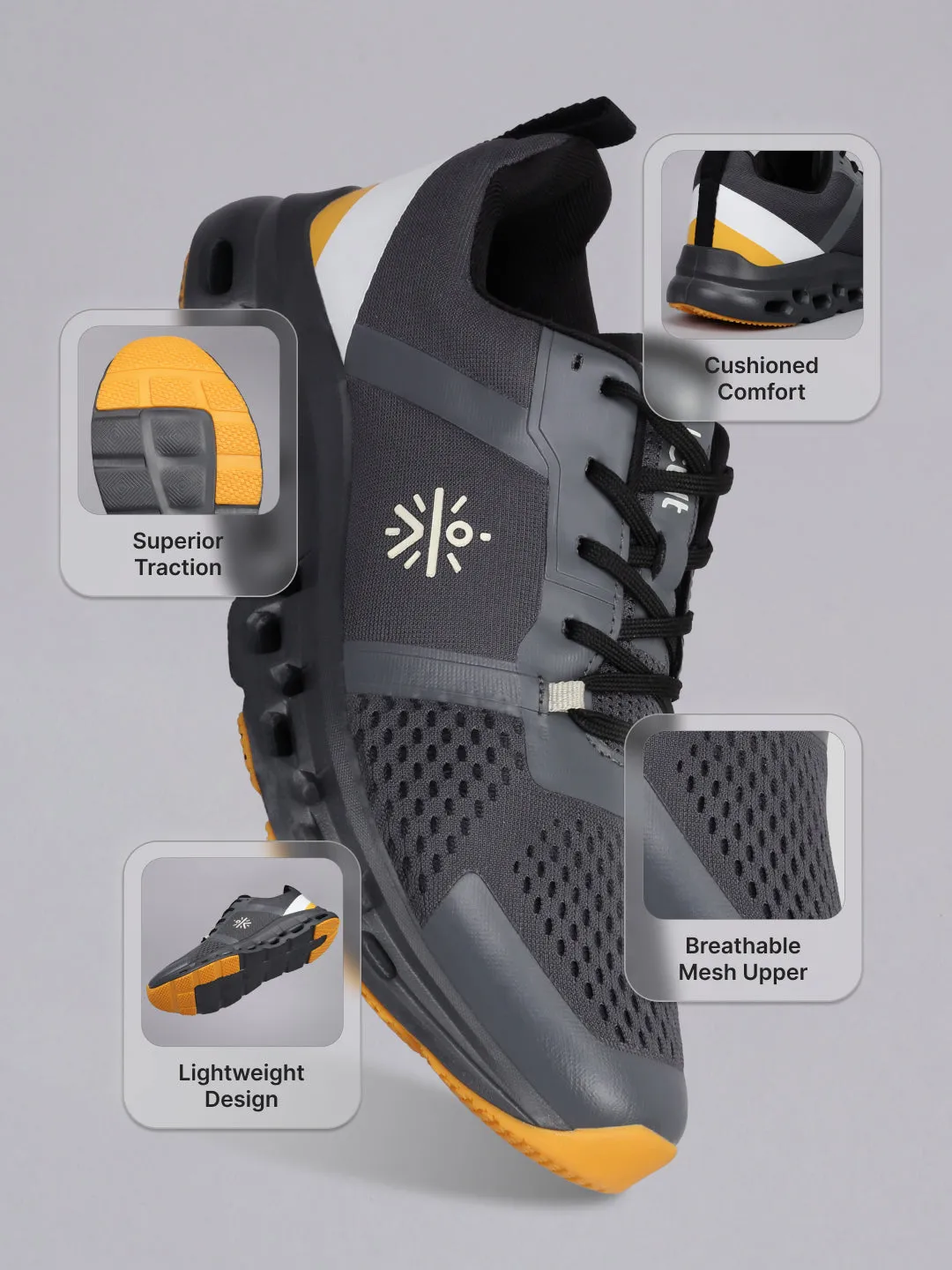 cult Men's JacquAir Running Shoes - D.Grey