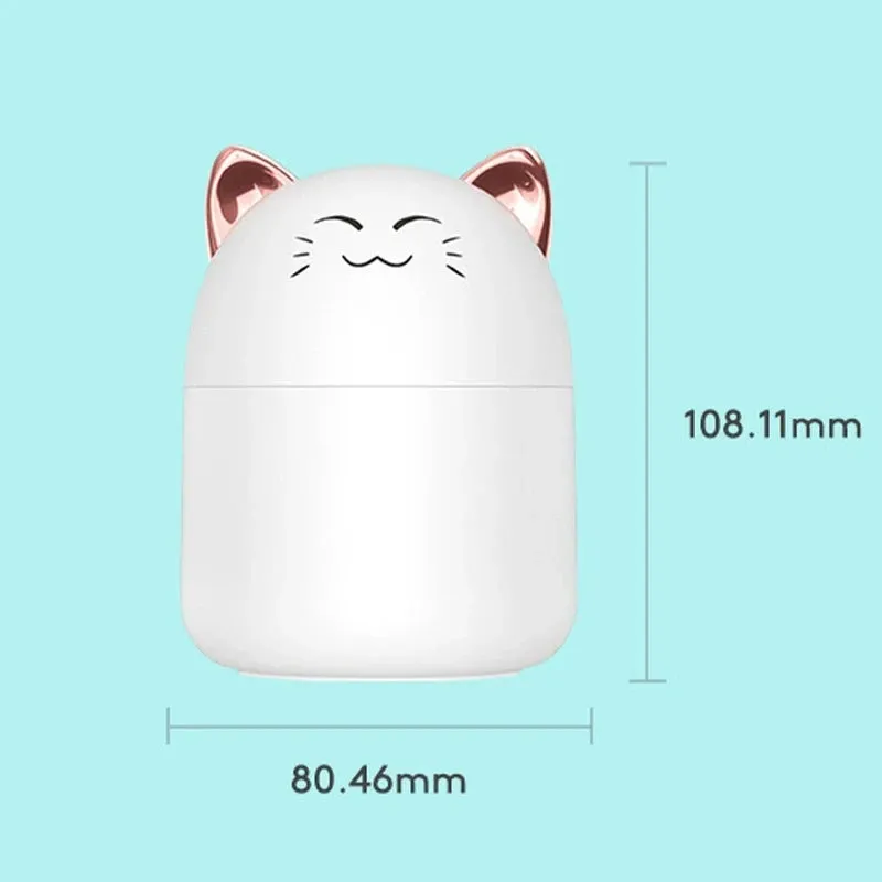 Cute 250ml Kawaii Desktop Humidifier 🌈💧 - Colorful Mist & Aroma Diffuser for Cozy Bedrooms 🛏️✨