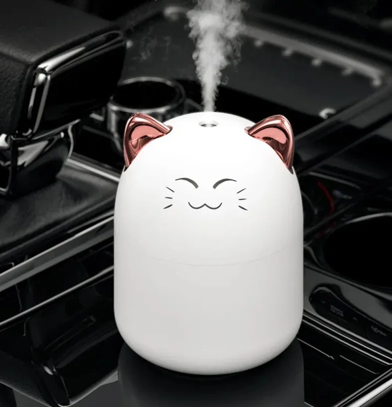 Cute 250ml Kawaii Desktop Humidifier 🌈💧 - Colorful Mist & Aroma Diffuser for Cozy Bedrooms 🛏️✨