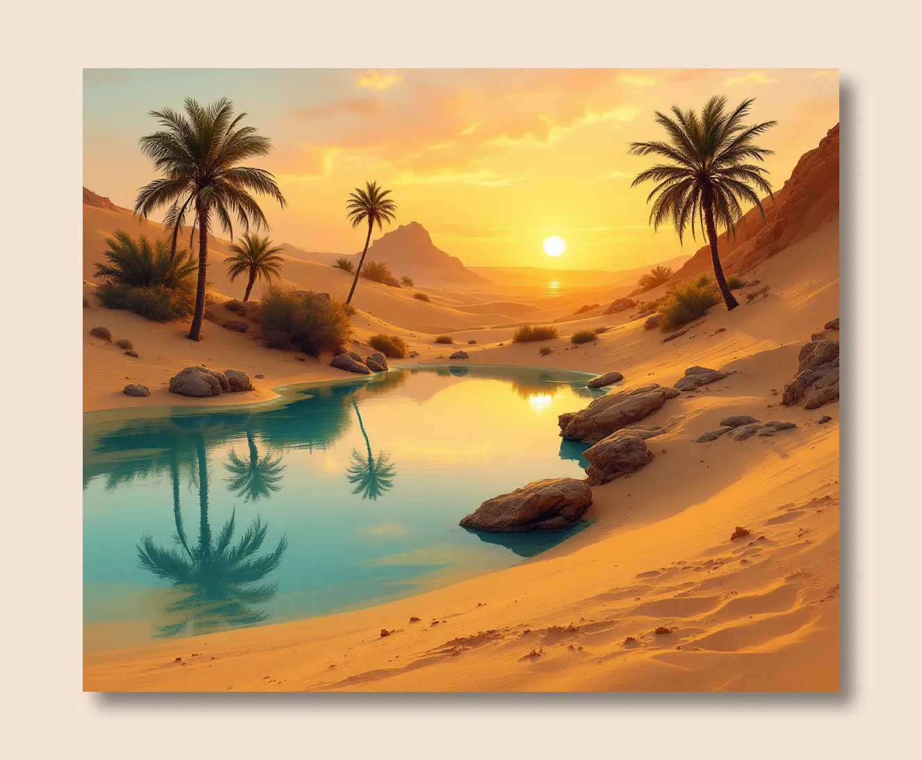 Dawn Oasis Serenity Wall Art Poster