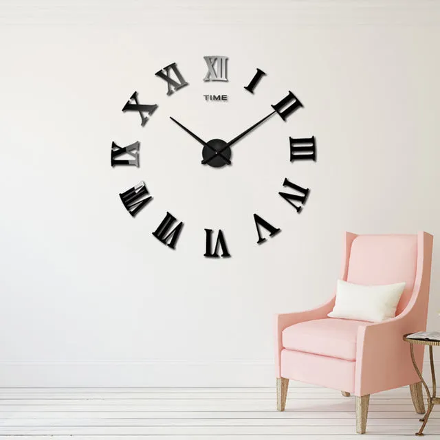 DIY Roman Numeral  Wall Clocks-Red,Black,Gray,Blue,Pink,Silvery,Gold,Chocolate