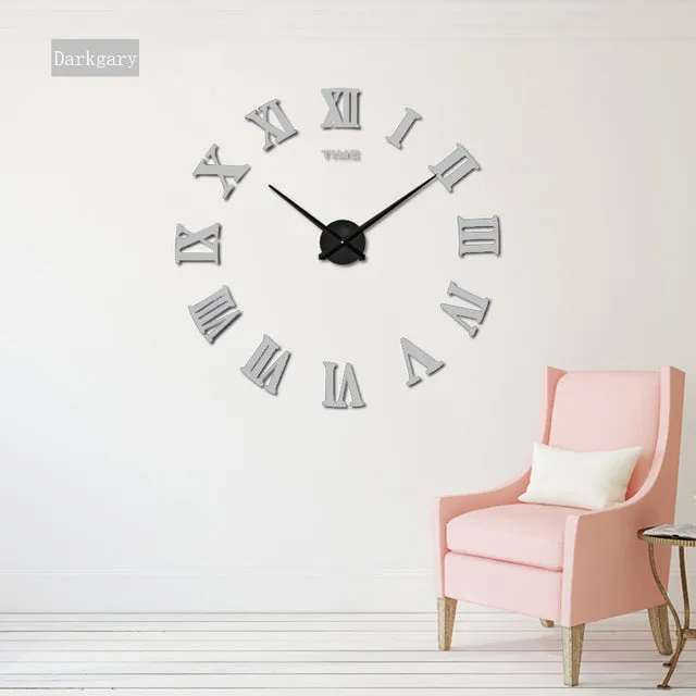 DIY Roman Numeral  Wall Clocks-Red,Black,Gray,Blue,Pink,Silvery,Gold,Chocolate