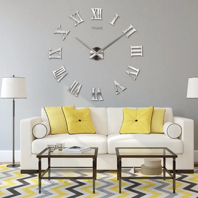 DIY Roman Numeral  Wall Clocks-Red,Black,Gray,Blue,Pink,Silvery,Gold,Chocolate