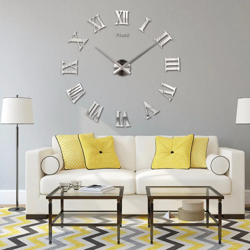 DIY Roman Numeral  Wall Clocks-Red,Black,Gray,Blue,Pink,Silvery,Gold,Chocolate
