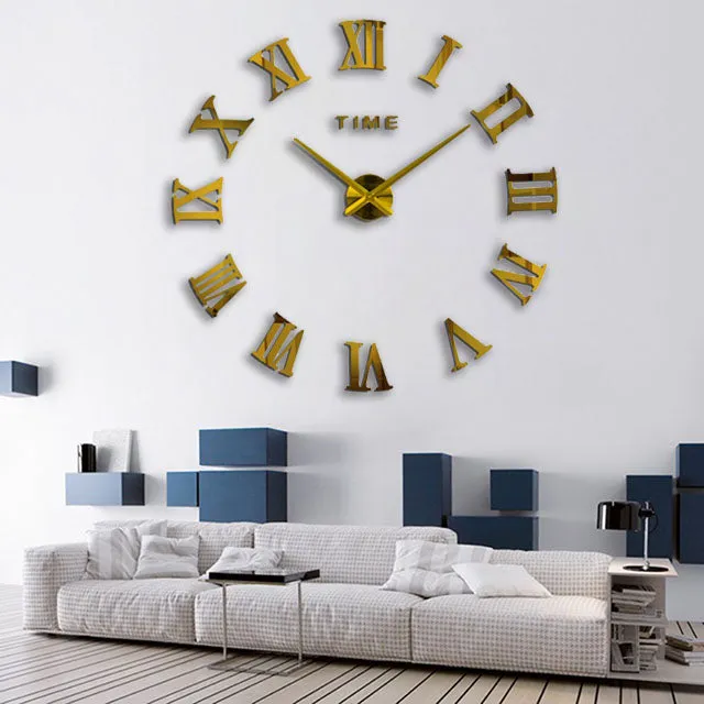 DIY Roman Numeral  Wall Clocks-Red,Black,Gray,Blue,Pink,Silvery,Gold,Chocolate