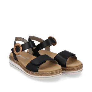 Double Strap Black Platform Sandal