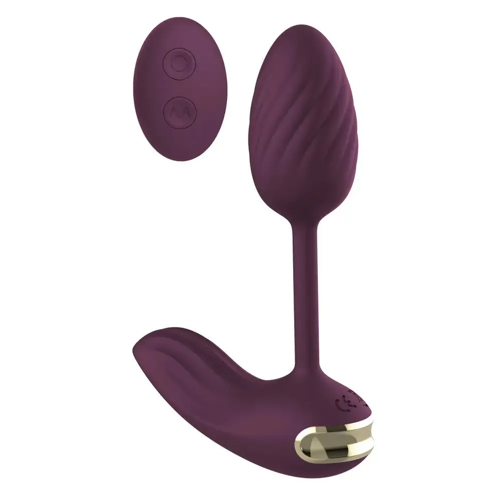 Dream Toys Silicone Purple Remote-controlled Vibrating Egg