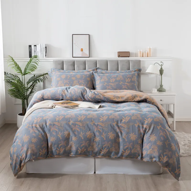 Duvet Cover Set-Dirty Blue & Orange