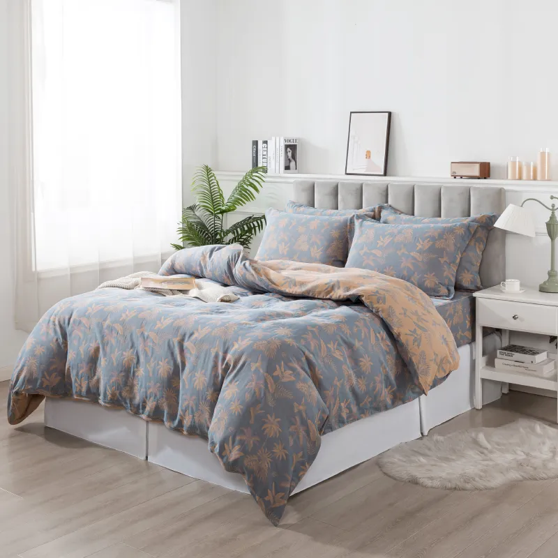 Duvet Cover Set-Dirty Blue & Orange
