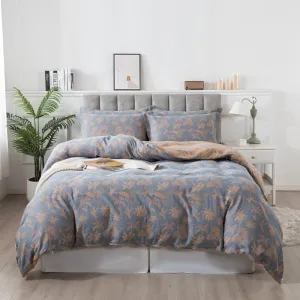 Duvet Cover Set-Dirty Blue & Orange