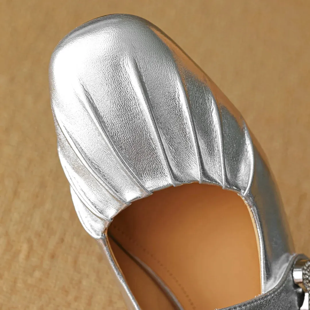 Elenors Ruched Leather mules
