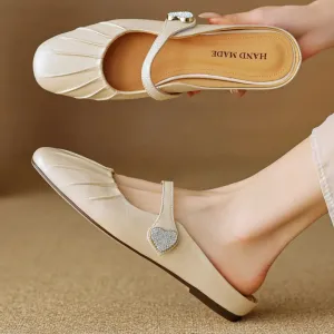 Elenors Ruched Leather mules