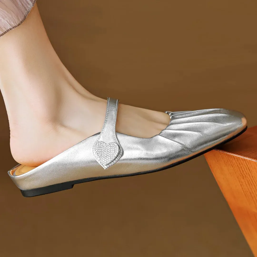 Elenors Ruched Leather mules