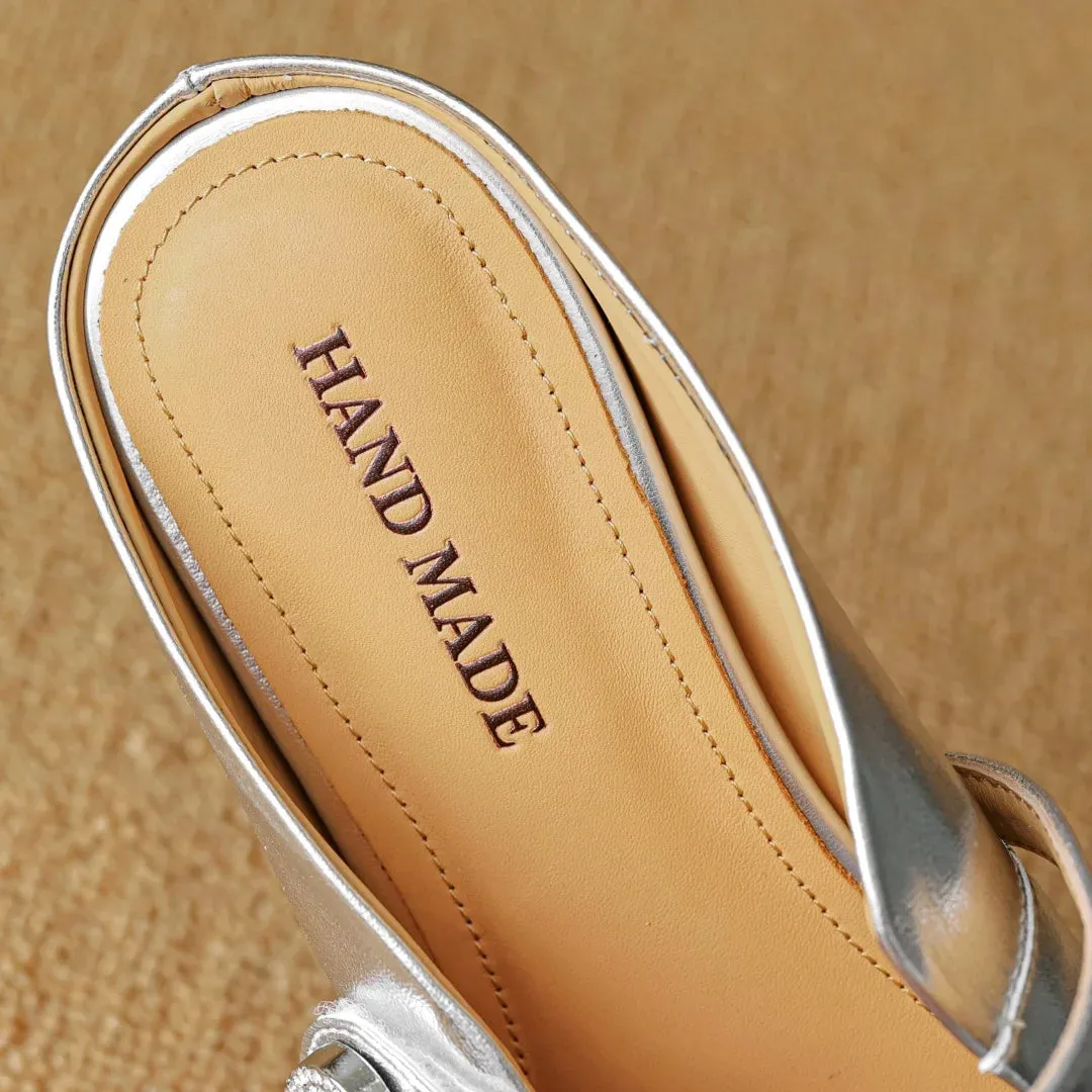 Elenors Ruched Leather mules