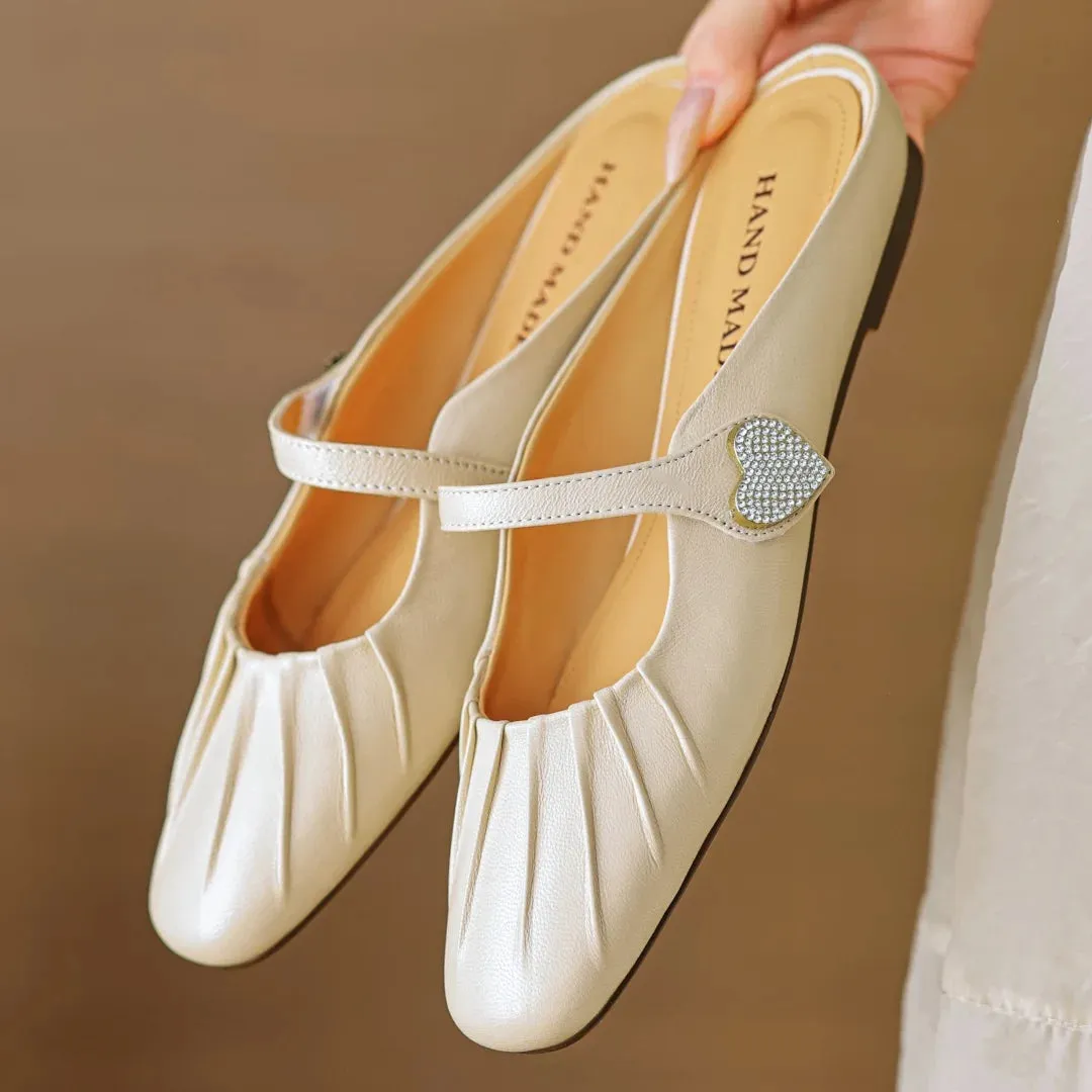 Elenors Ruched Leather mules