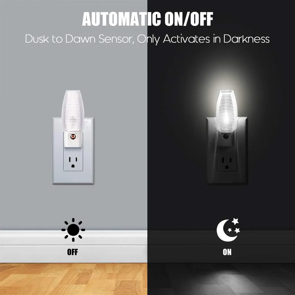 Emotionlite Plug in Night Light, Warm White LED Nightlights, Dusk to Dawn Sen...