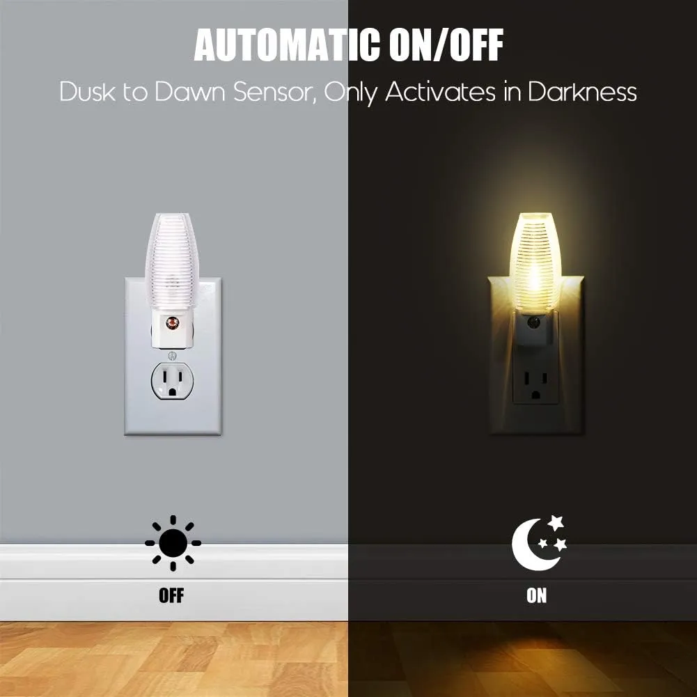 Emotionlite Plug in Night Light, Warm White LED Nightlights, Dusk to Dawn Sen...