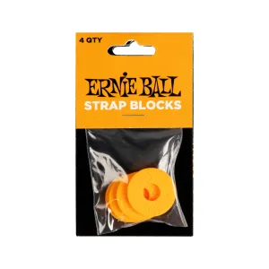 Ernie Ball Rubber Strap Blocks, 4-Pack, Orange