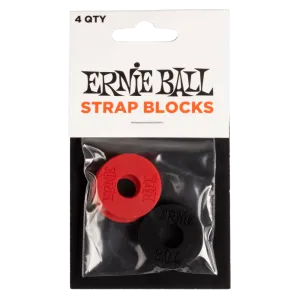 Ernie Ball Strap Blocks - 4 Pack - Black/Red