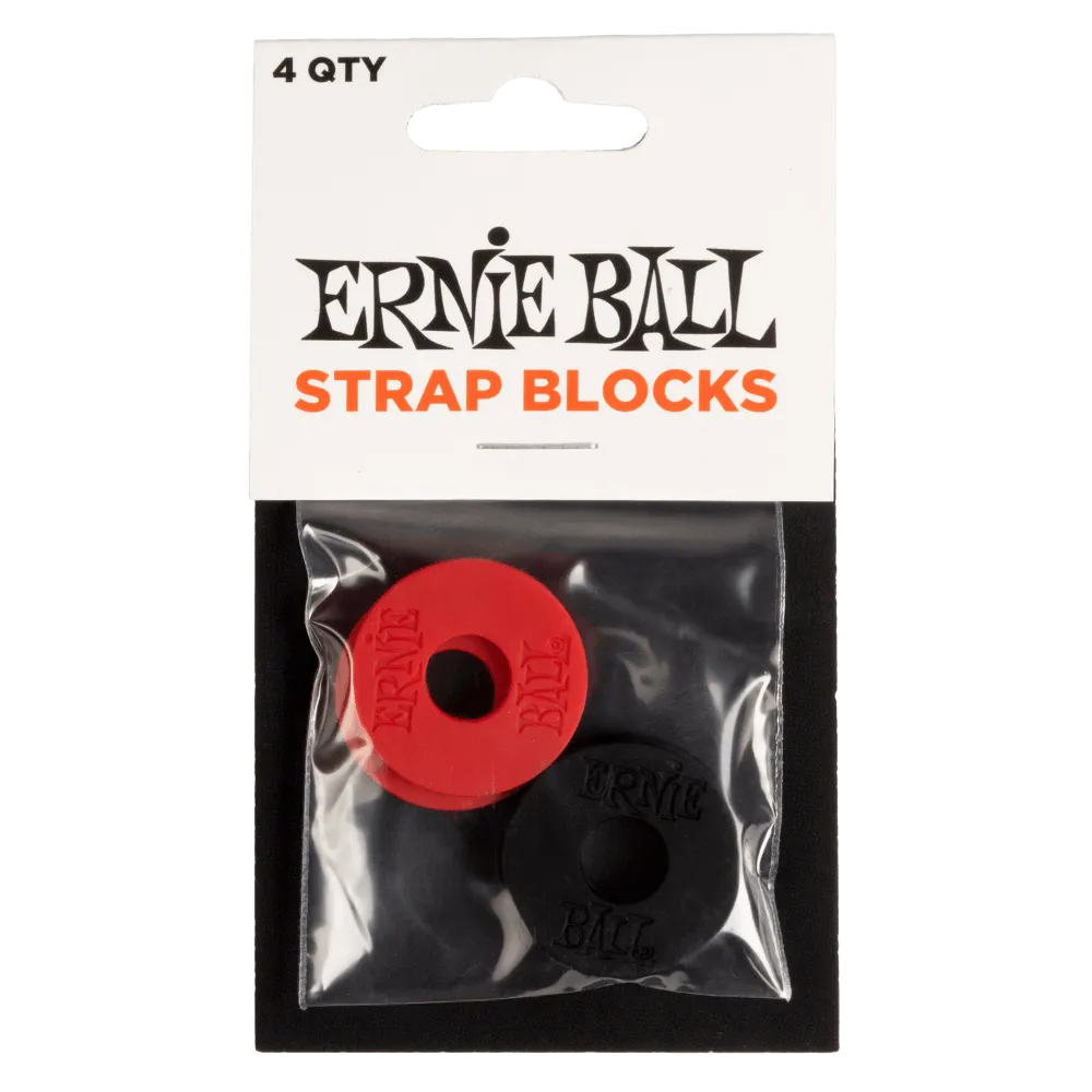 Ernie Ball Strap Blocks - 4 Pack - Black/Red