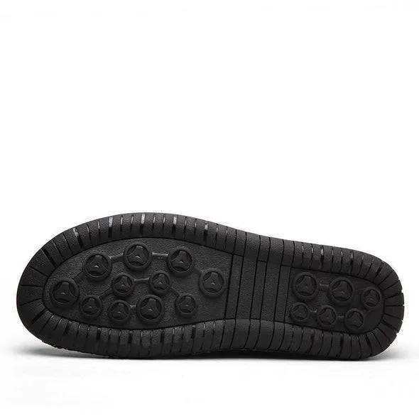 Fanyil Men Hand Stitching Zipper Slip-ons Leather Shoes