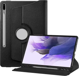 Fintie Rotating Case for Samsung Galaxy Tab S7 FE 12.4 inch 2021 & Galaxy Tab S7 Plus 2020, 360 Degree Swiveling Stand Cover Auto Sleep/Wake (Black)