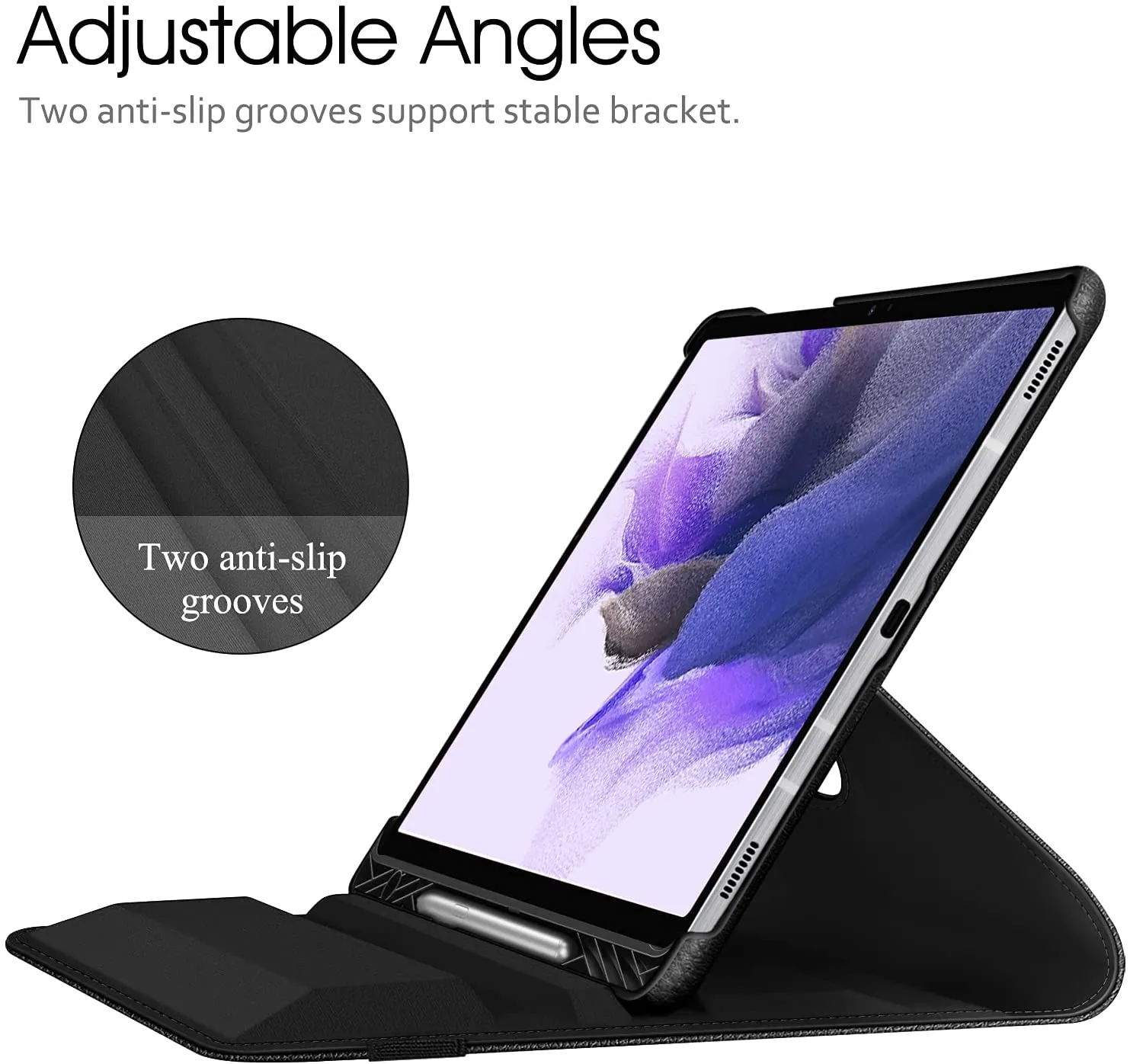 Fintie Rotating Case for Samsung Galaxy Tab S7 FE 12.4 inch 2021 & Galaxy Tab S7 Plus 2020, 360 Degree Swiveling Stand Cover Auto Sleep/Wake (Black)