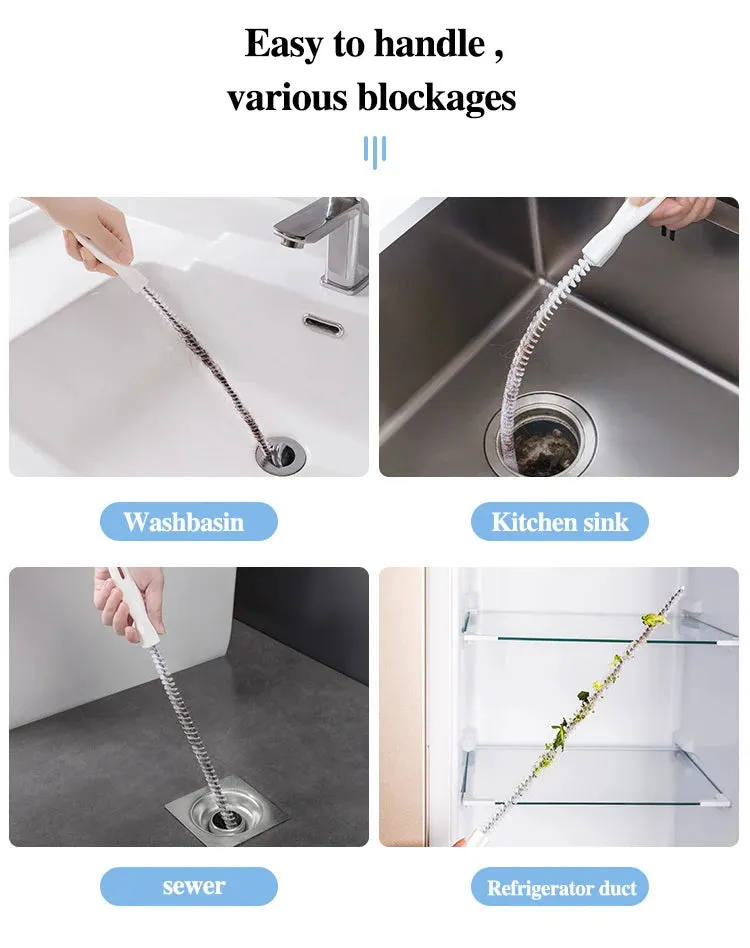Flexible Pipe Dredging Brush for Kitchen & Bathroom Drain Cleaning