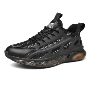 Flying Woven Breathable Daddy Shoes Fashion Luminous Casual Running