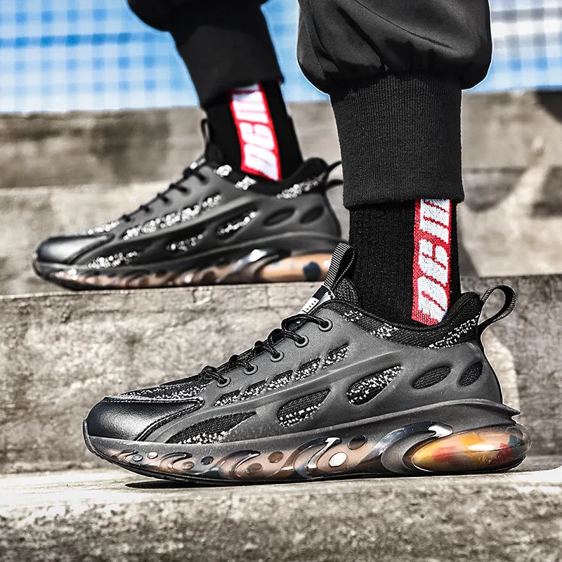 Flying Woven Breathable Daddy Shoes Fashion Luminous Casual Running