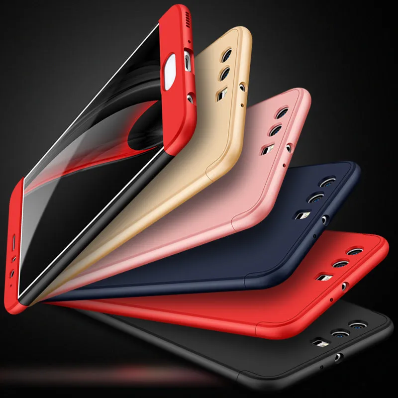 For HUAWEI P10 3 in 1 360 Degree Non-slip Shockproof Full Protective Case black