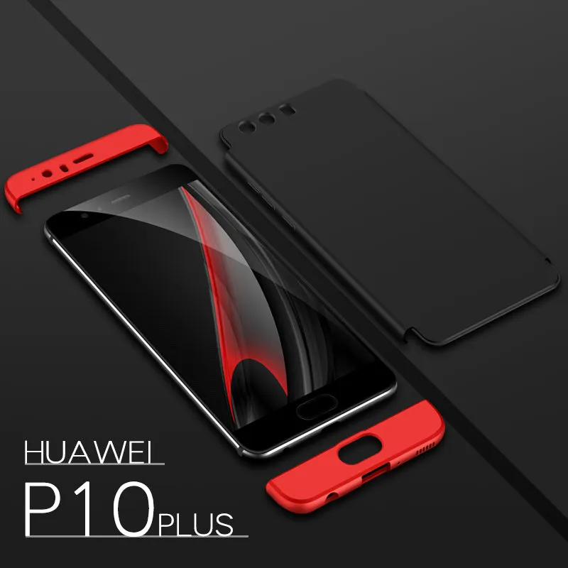 For HUAWEI P10 3 in 1 360 Degree Non-slip Shockproof Full Protective Case black