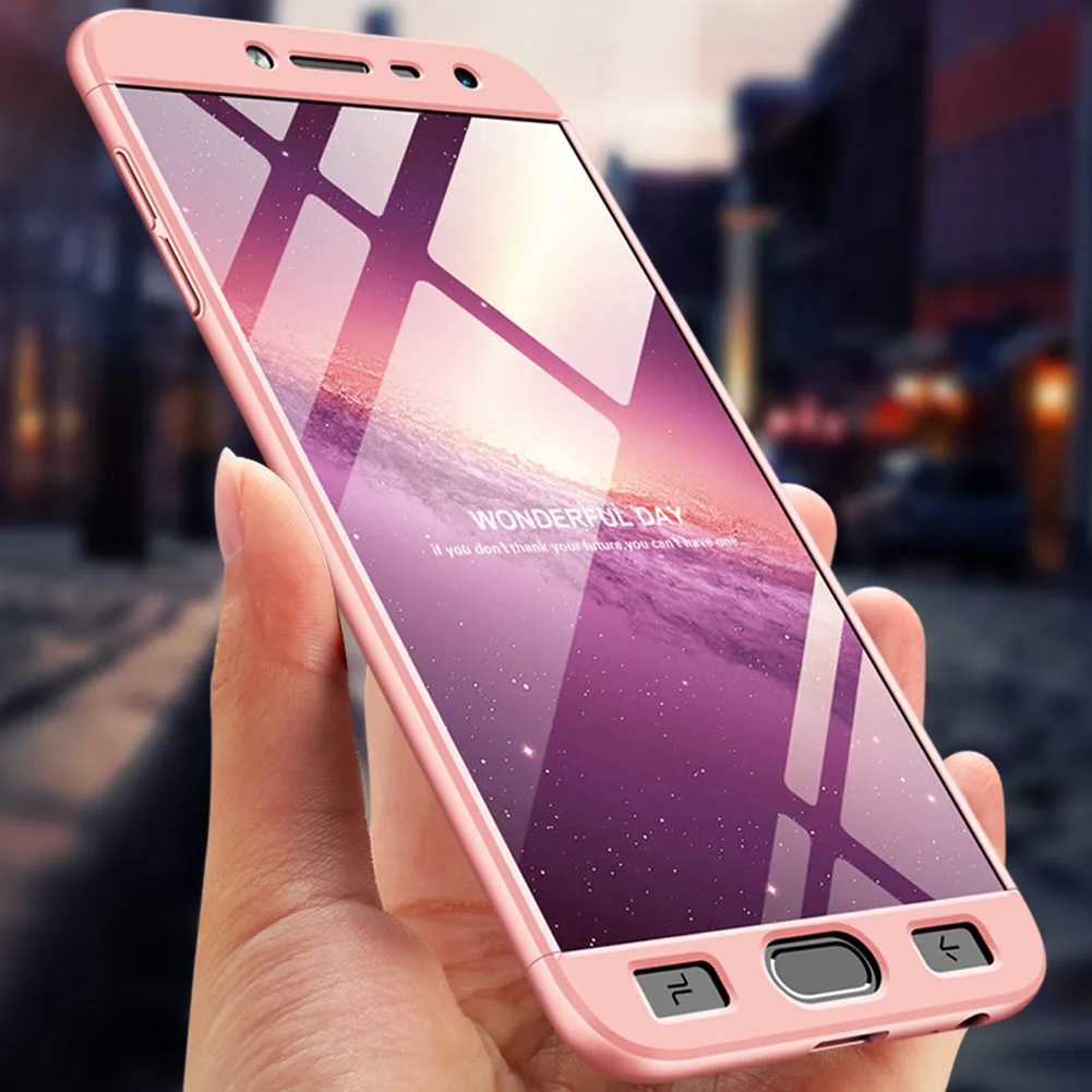 For Samsung J4 2018 Ultra Slim 360 Degree Non-slip Shockproof Full Protective Case Gold