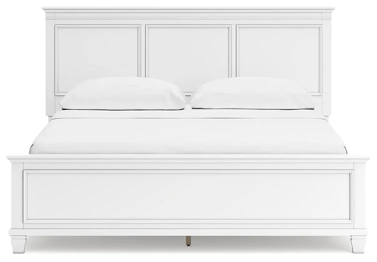 Fortman California King Panel Bed with Mirrored Dresser, Chest and 2 Nightstands