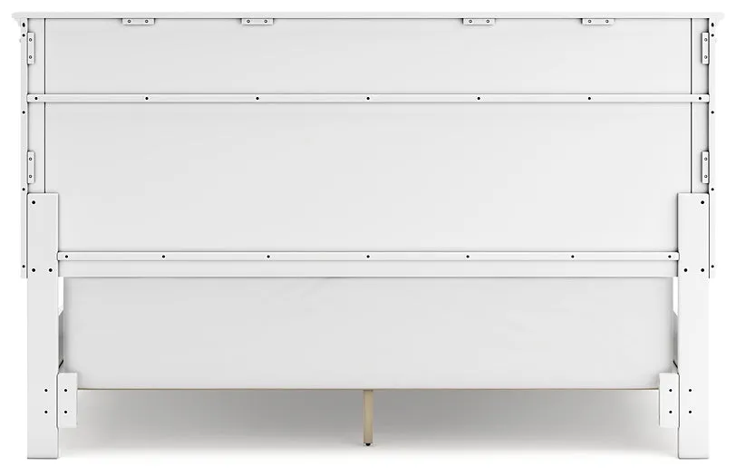 Fortman California King Panel Bed with Mirrored Dresser, Chest and 2 Nightstands