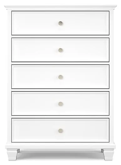 Fortman Queen Panel Bed with Mirrored Dresser, Chest and Nightstand