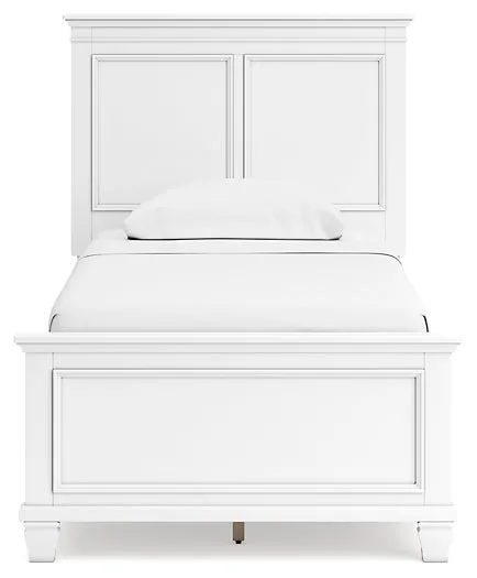 Fortman Twin Panel Bed with Mirrored Dresser, Chest and Nightstand
