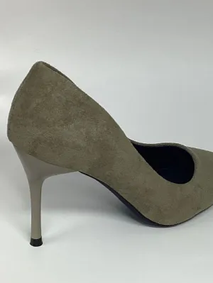Gray Suede Stilleto Heels