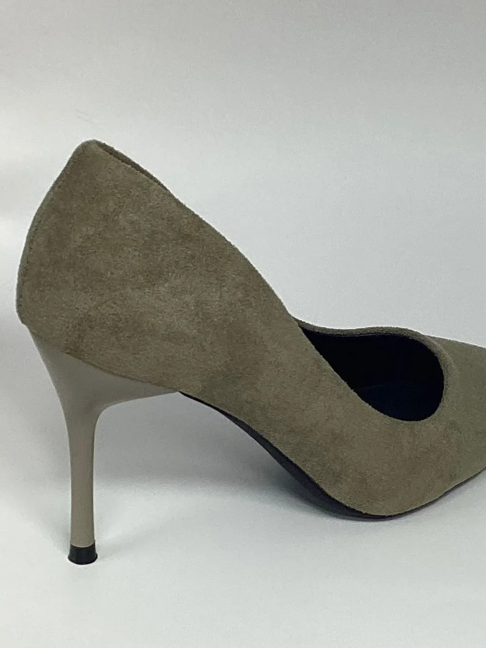 Gray Suede Stilleto Heels