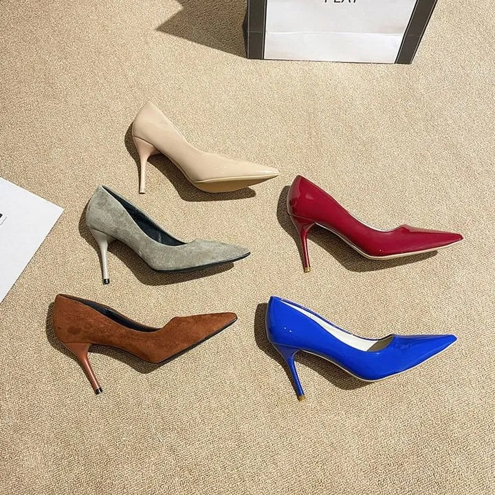 Gray Suede Stilleto Heels