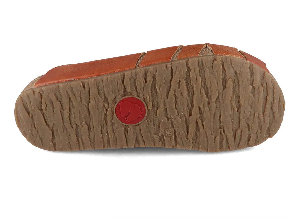 HAFLINGER Women Leather Mules 'Bio Dana', brown verotrenza